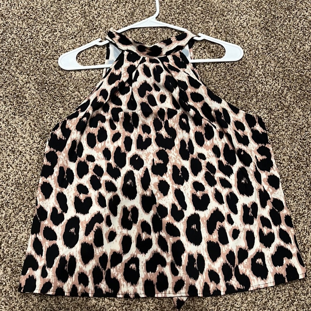 Leopard Tie back top